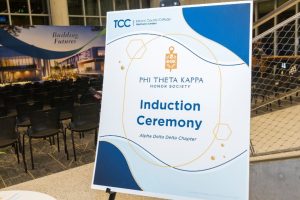 Poster for Phi Theta Kappa induction ceremony.